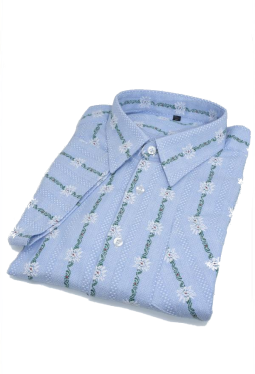 Edelweiss Hemd Comfort fit blau kurzar..