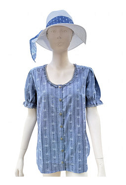 Edelweiss Bluse Jeansblau