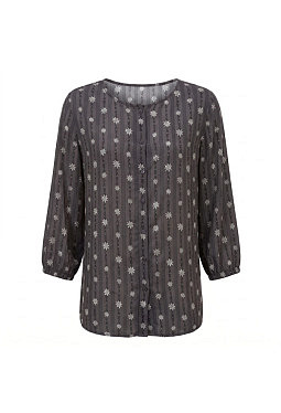 Orginal Edelweiss Bluse anthrazit Viskose - ultraleicht